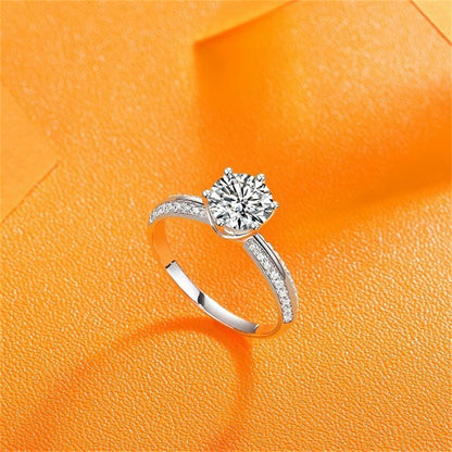 Timeless Moissanite Ring in 925 Silver