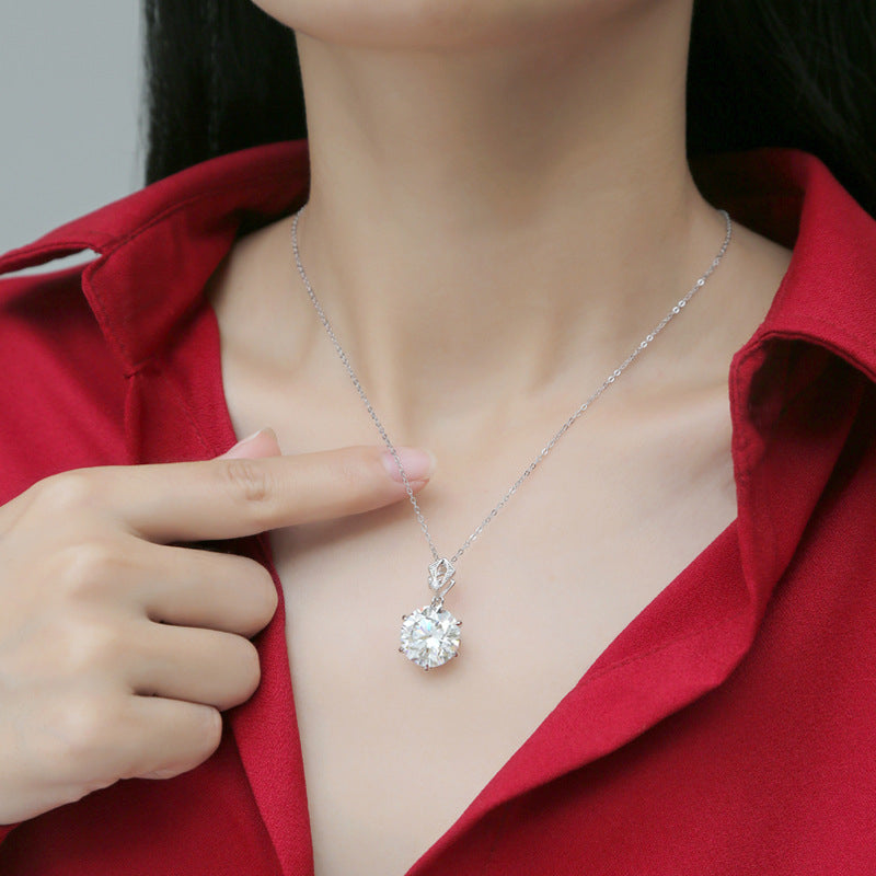 Timeless Round Moissanite Pendant Necklace
