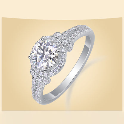 Timeless Round Moissanite Ring in 925 Silver