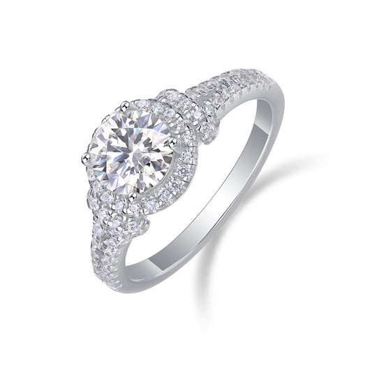 Timeless Round Moissanite Ring in 925 Silver
