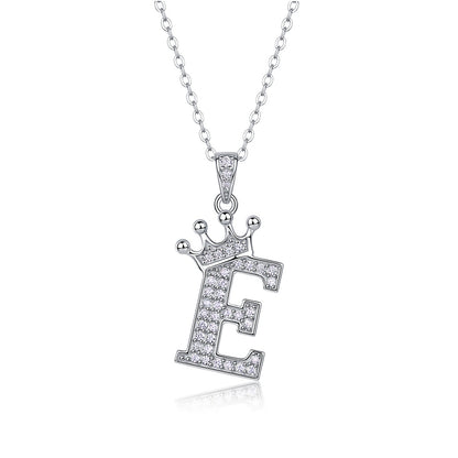 Timeless Women's Sterling Silver Necklace with Letter Moissanite