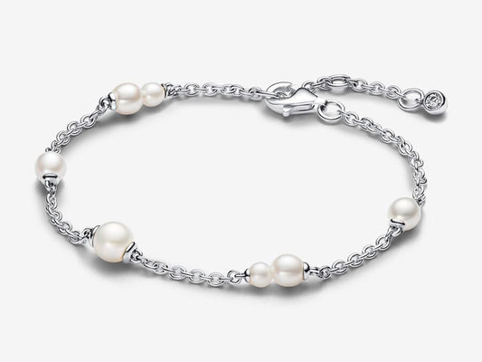 Treated Freshwater Cultured Pearl Station Chain Bracelet