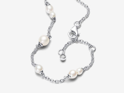 Treated Freshwater Cultured Pearl Station Chain Bracelet