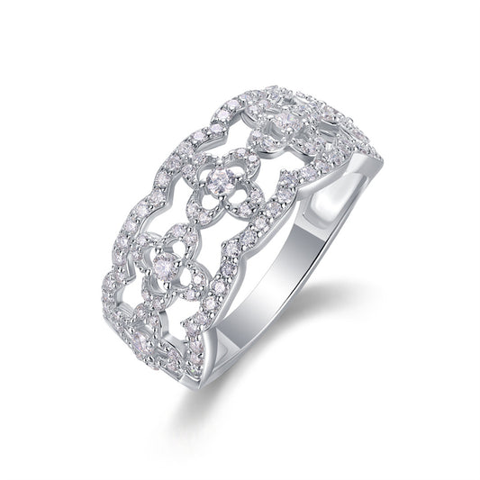 Trendsetting Geometric Round Moissanite Ring