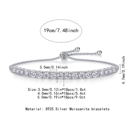 Trendy Women's Moissanite Bracelet with Geometric Patterns
