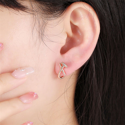 Trendy 925 Sterling Silver Rose Gold Plated Earrings – Unique Fashion Hoop/Stud Earrings for Women