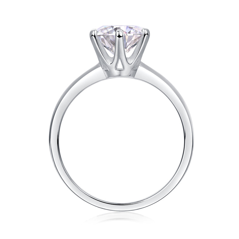 Trendy Geometric Six-Prong Moissanite Ring