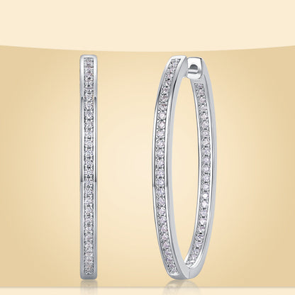 Trendy Round Cut Moissanite Earrings in 925 Silver