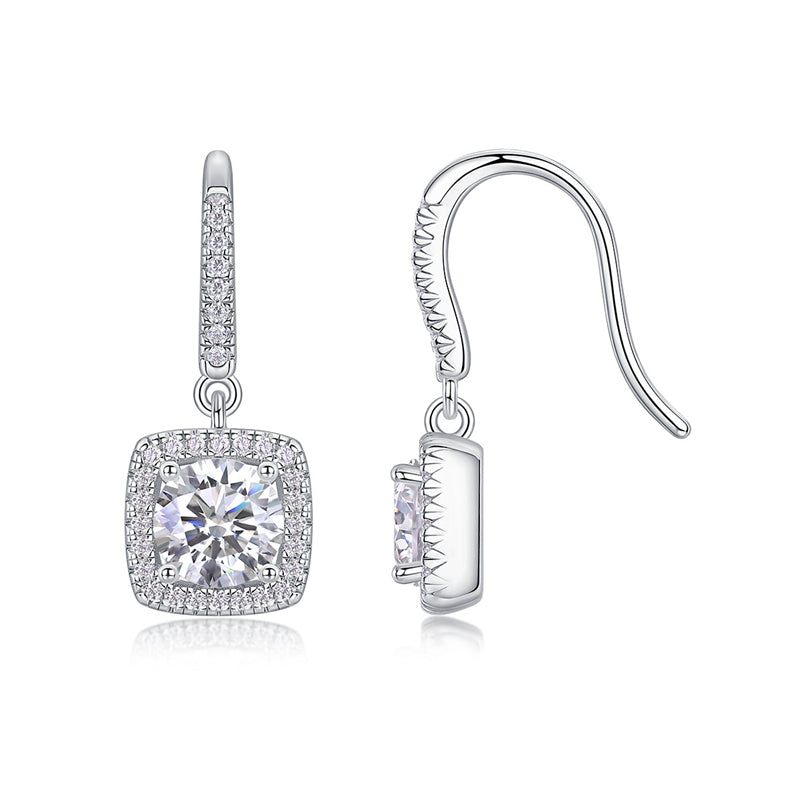 Trendy Square Cut Moissanite Earrings for Everyday Wear