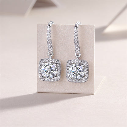 Trendy Square Cut Moissanite Earrings for Everyday Wear