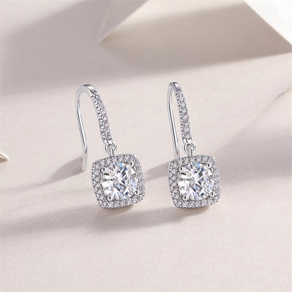 Trendy Square Cut Moissanite Earrings for Everyday Wear
