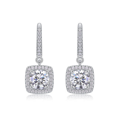 Trendy Square Cut Moissanite Earrings for Everyday Wear