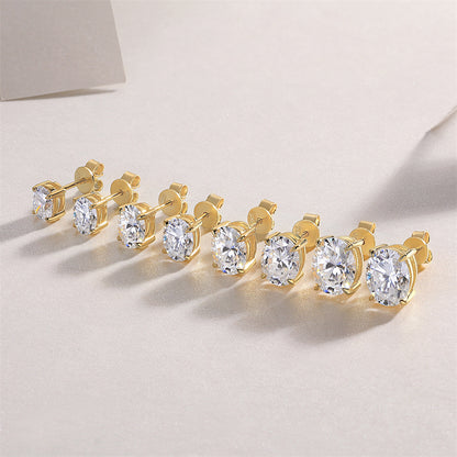 Trendy Sterling Silver Moissanite Stud Earrings for Unisex