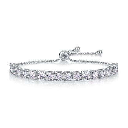 Trendy Women's Moissanite Bracelet with Geometric Patterns