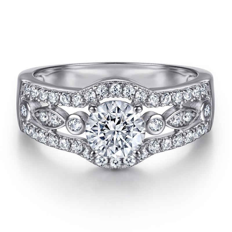 Triple Row 925 Silver Ring - Full Pavé Zirconia Statement Band