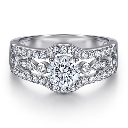 Triple Row 925 Silver Ring - Full Pavé Zirconia Statement Band