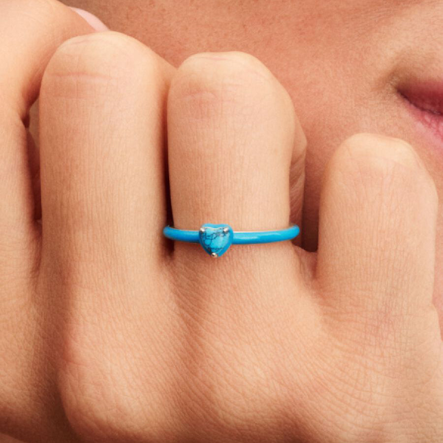 Turquoise Heart Sterling Silver Ring