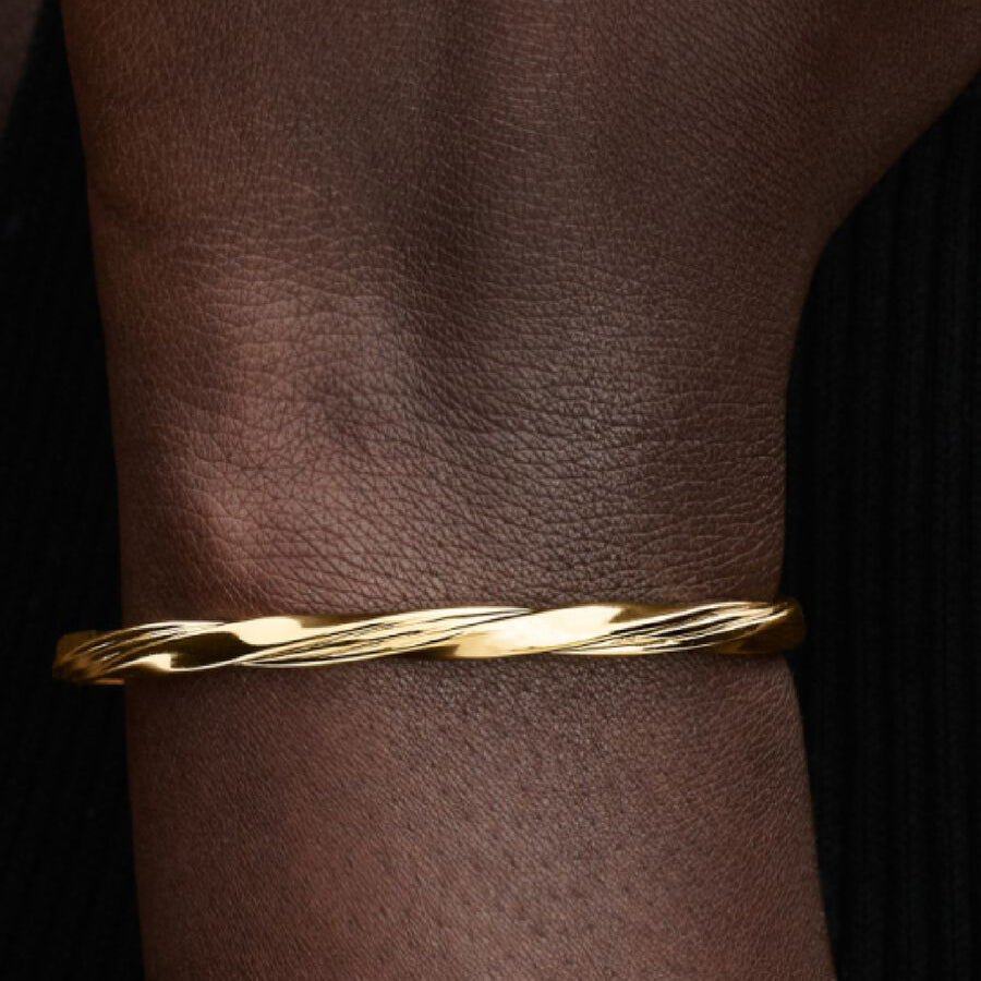 Gold Plated Stackable Twist Bangle
