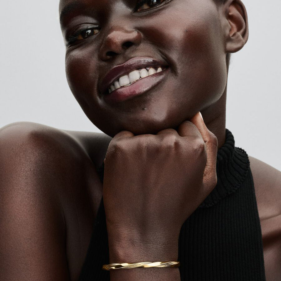 Gold Plated Stackable Twist Bangle