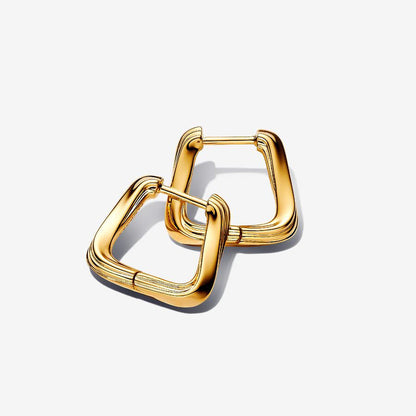 14k Gold Twisted Triangle Hoops