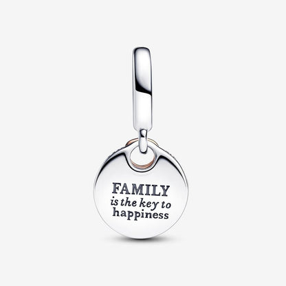Two-tone Key to Happiness Double Dangle Charm