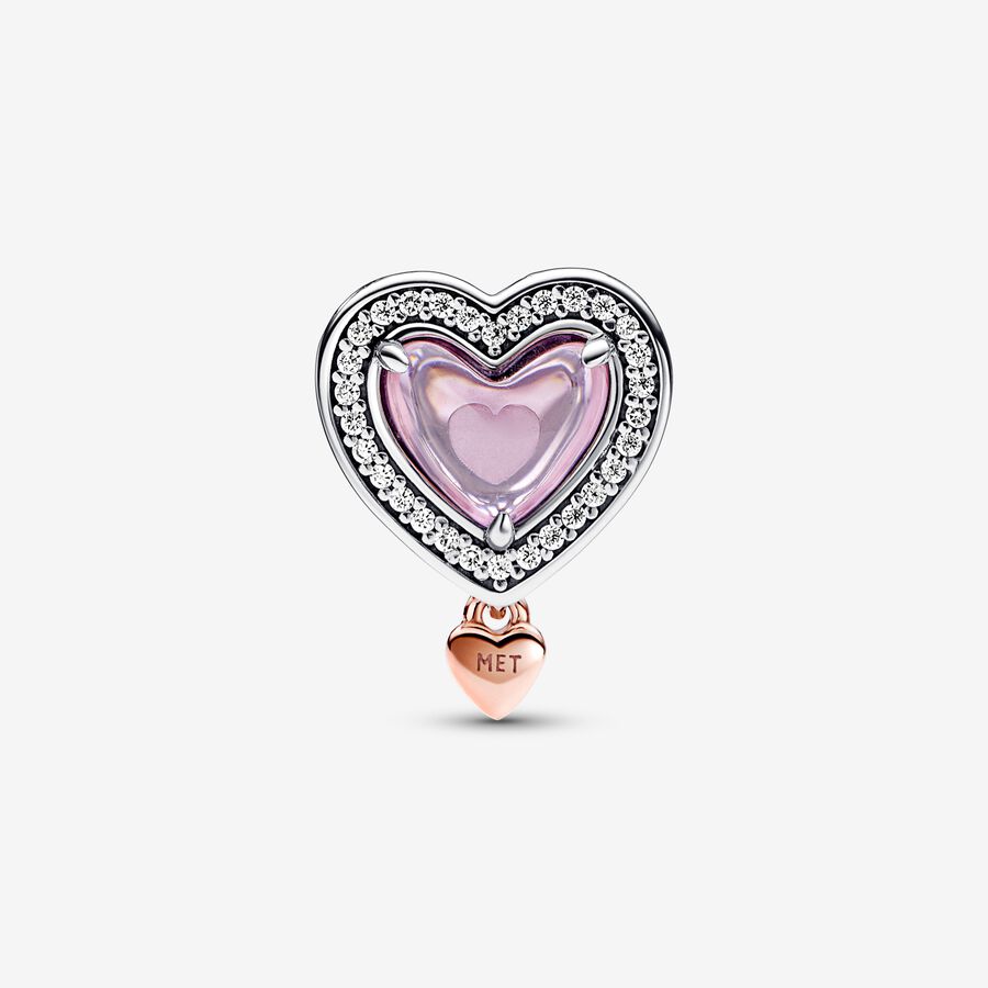 Two-tone Openwork Mom & Heart Charm
