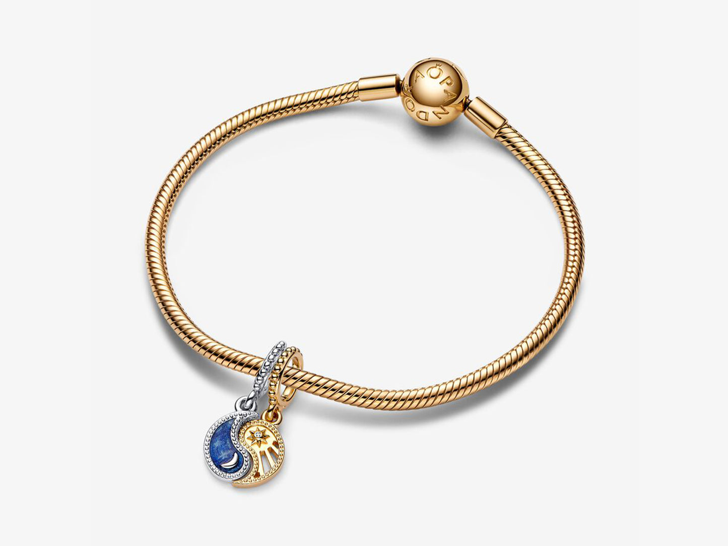 Two-tone Splittable Sun & Moon Dangle Charm