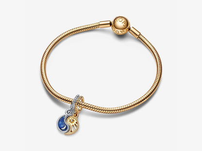 Two-tone Splittable Sun & Moon Dangle Charm