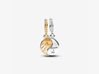 Two-tone Splittable Sun & Moon Dangle Charm