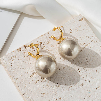 U-Shape Cotton Pearl Drop Earrings with 925 Silver Posts - High Retention Vacuum Plating Sweet & Edgy Style