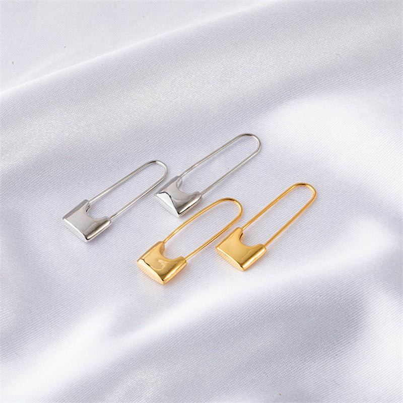 U-Shape Geometric Hoop Earrings in Gold & White Gold Plating - Sweet & Edgy Style for Women