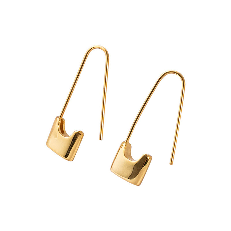 U-Shape Geometric Hoop Earrings in Gold & White Gold Plating - Sweet & Edgy Style for Women