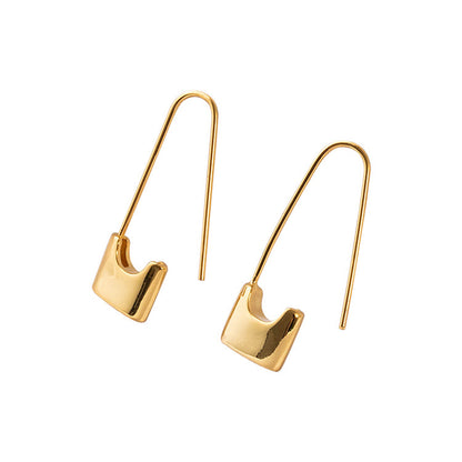 U-Shape Geometric Hoop Earrings in Gold & White Gold Plating - Sweet & Edgy Style for Women
