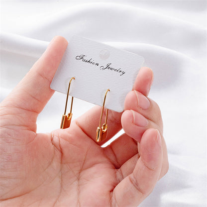 U-Shape Geometric Hoop Earrings in Gold & White Gold Plating - Sweet & Edgy Style for Women