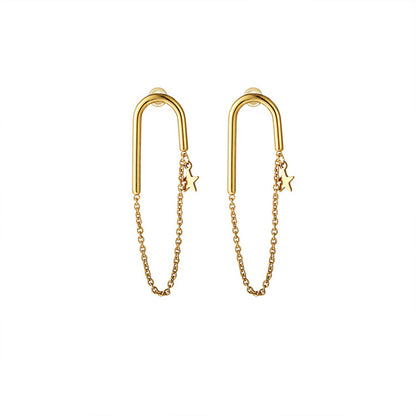 U-Shape, Padlock & Safety Pin Geometric Earrings with 925 Silver Posts - Gold & White Gold Plated Sweet & Edgy Style