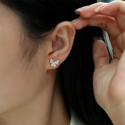 Unique Geometric Sterling Silver Moissanite Stud Earrings