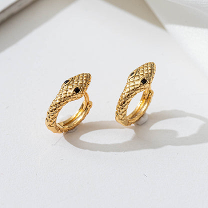 Unisex 18K Gold Plated Zodiac Animal Ear Cuff with Black Zircon - Sweet Edgy Alternative Earring