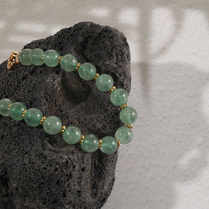 Unisex Geometric Oval Natural Stone Bracelet - Electroplated Copper, Instagram Style, 17.8g Employee Gift