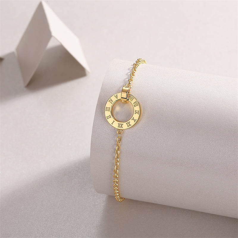 Unisex Geometric Sterling Silver Bracelet with Moissanite