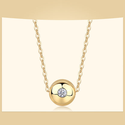 Unisex Geometric Sterling Silver Necklace with Moissanite