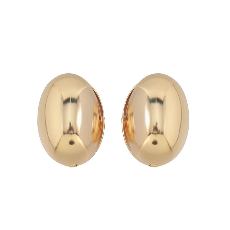 Vintage-inspired Geometric Oval Drop Earrings in Genuine Gold Plating