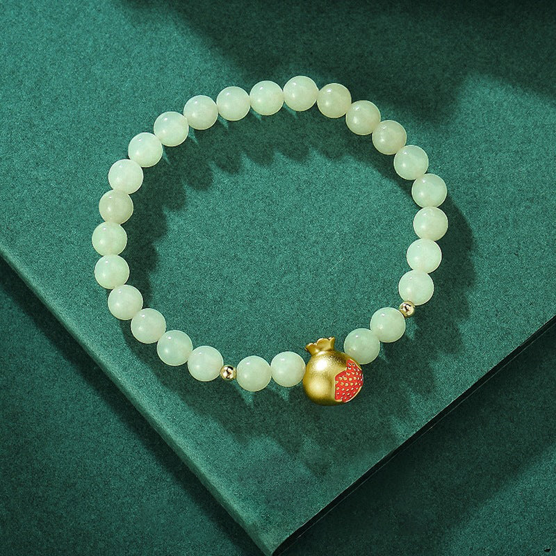 Vintage Money Purse Bracelet Jade Beads Sterling Silver