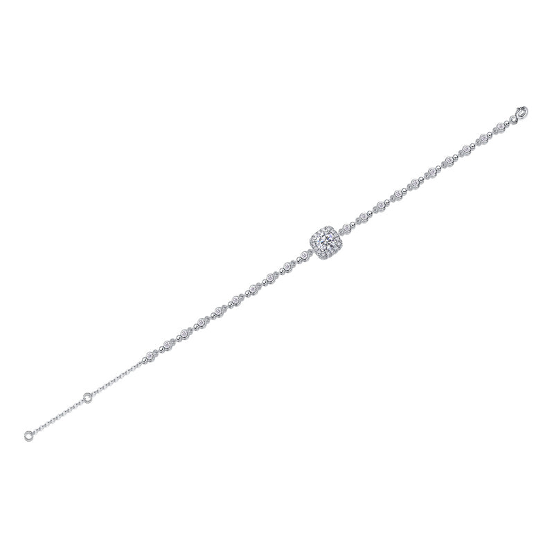 Vivid Women's Sterling Silver Bracelet with Moissanite Accents