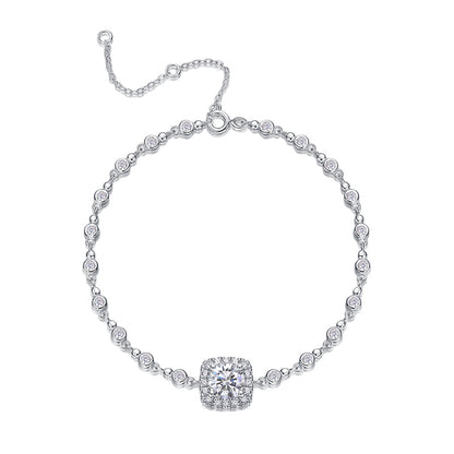 Vivid Women's Sterling Silver Bracelet with Moissanite Accents