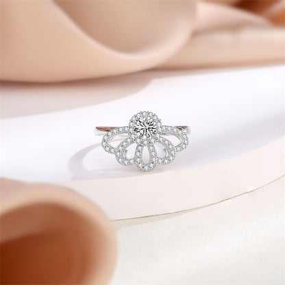 Wave Design 925 Silver Zirconia Ring – Elegant Stackable Wedding Band for Women