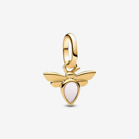 Bee Charm Pendant with Mother of Pearl Detail