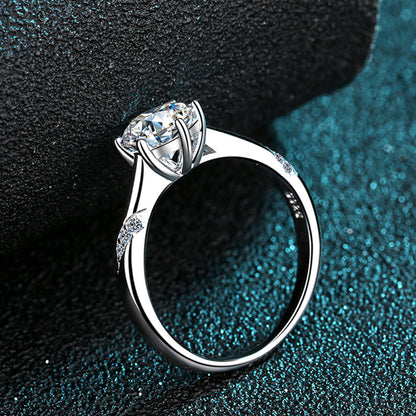 Wholesale 6-Prong Adjustable 925 Sterling Silver Ring | 0.5-2ct Moissanite & Zircon