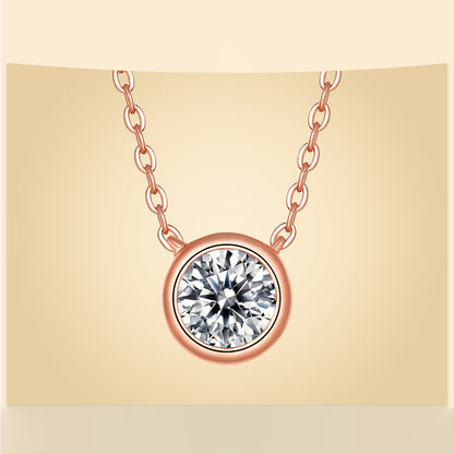 Women's Geometric Sterling Silver Necklace with Moissanite Pendant
