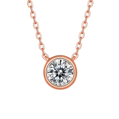 Women's Geometric Sterling Silver Necklace with Moissanite Pendant