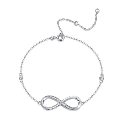 Women's Sterling Silver Bracelet with 15 Moissanite Stones